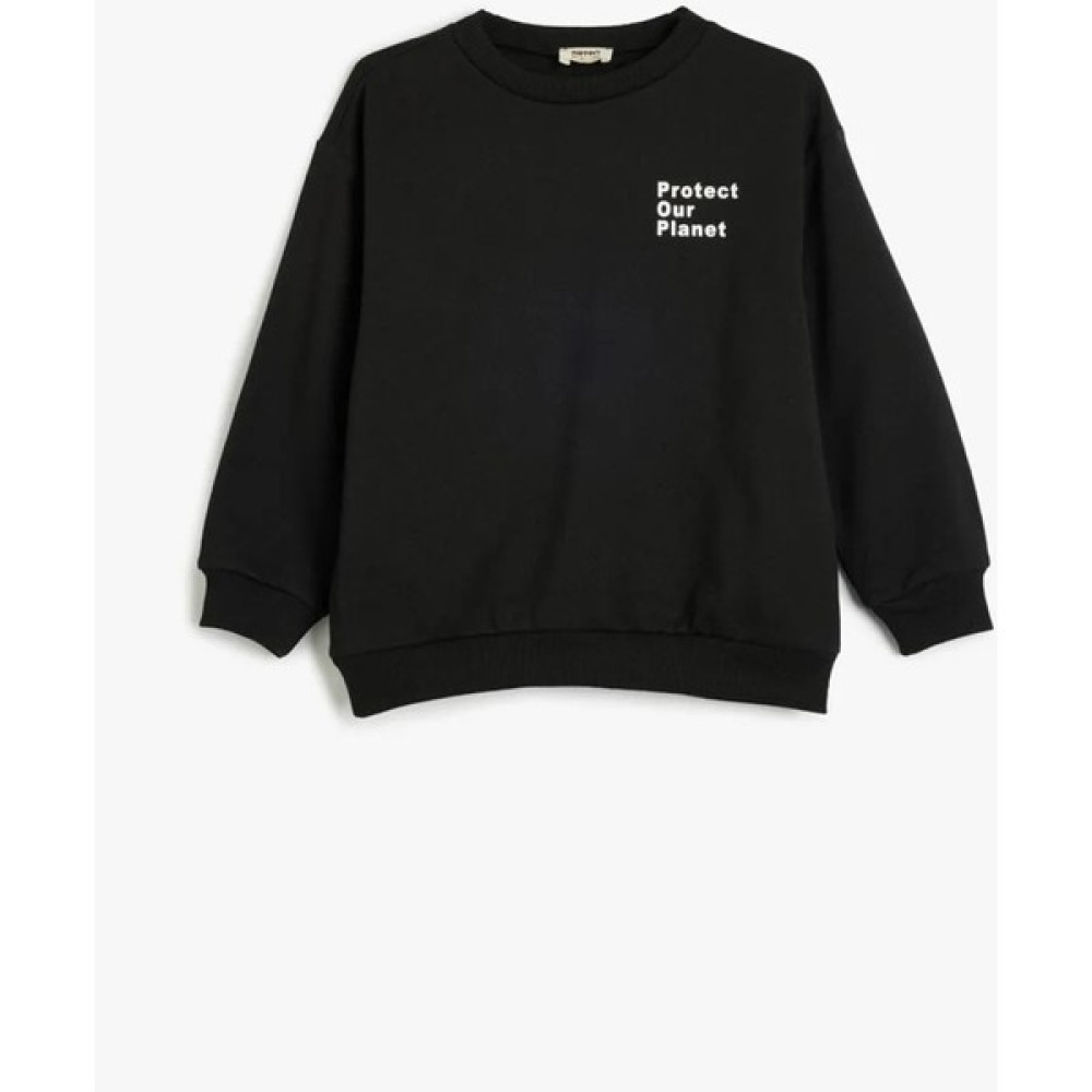 Koton 5Wkb10254Tk 999 Sıyah Erkek Cocuk Jersey Sweatshırt Erkek Çocuk Sweatshirt Fiyatı