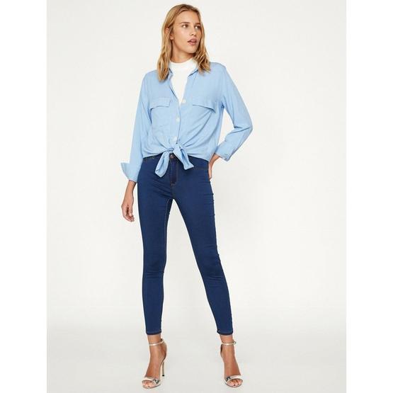 Koton 9KAK47648DD Mavi Dar Kesim Normal Bel Kadın Jean Pantolon