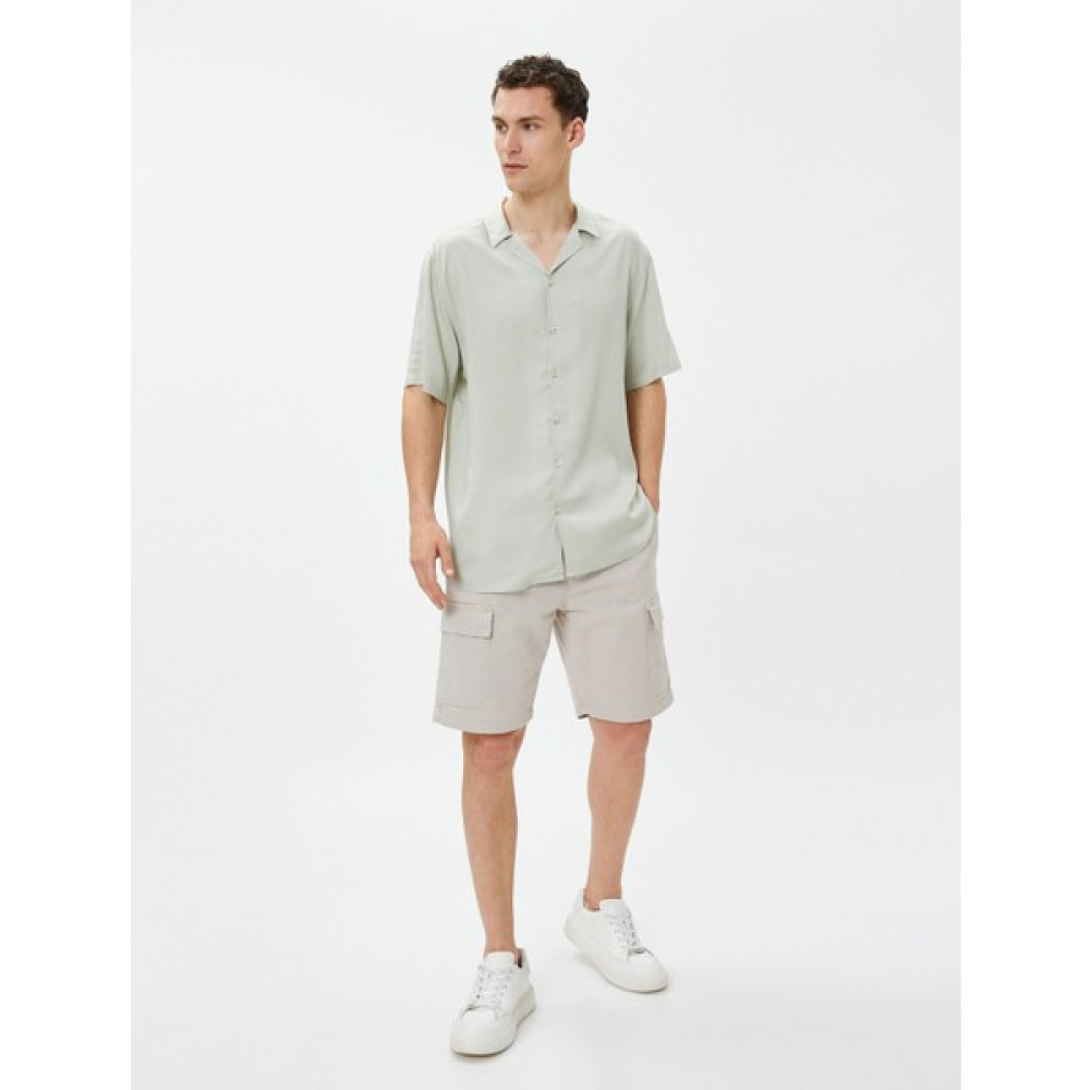 Koton Basic Gömlek Kısa Kollu Devrik Yaka Ecovero® Viscose Erkek Gömlek Fiyatı