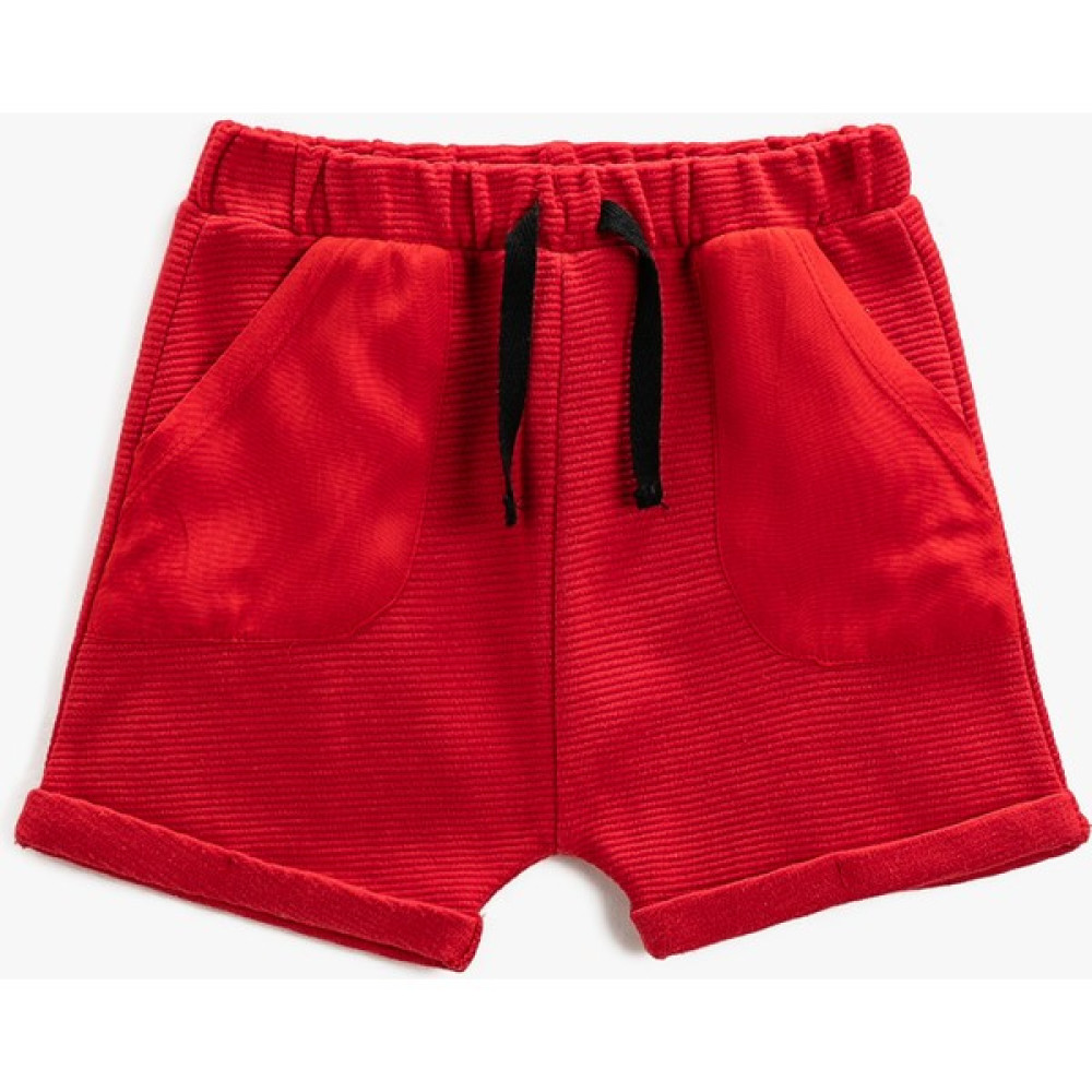 Koton Basic Şort Beli Bağlamalı Cepli Dokulu Bebek Şort Fiyatı