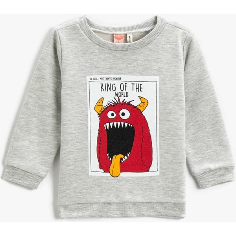 Koton Baskılı Bebek Gri Sweatshirt 3WMB10056TK - 3 - 6 Ay Oto Boyaları Fiyatı