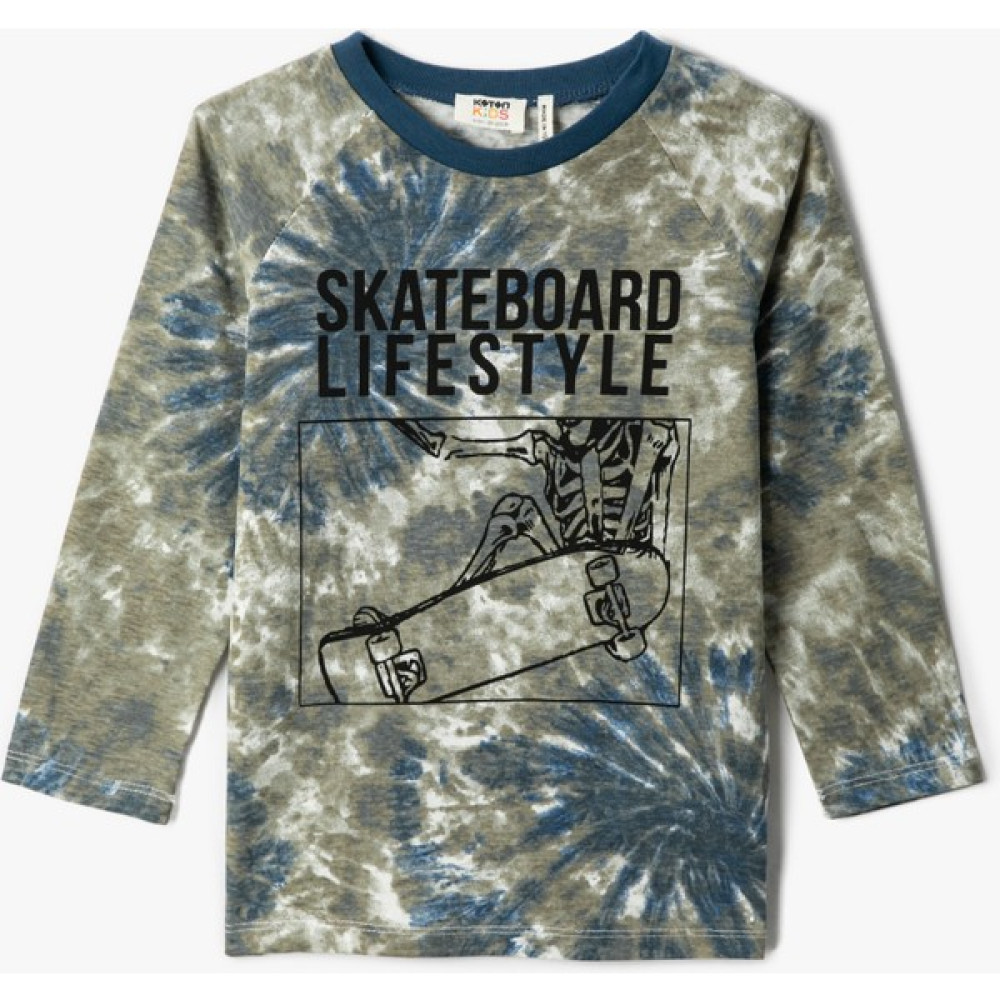 Koton Batik Desenli Uzun Kollu Tişört Bisiklet Yaka Erkek Çocuk T-shirt Fiyatı