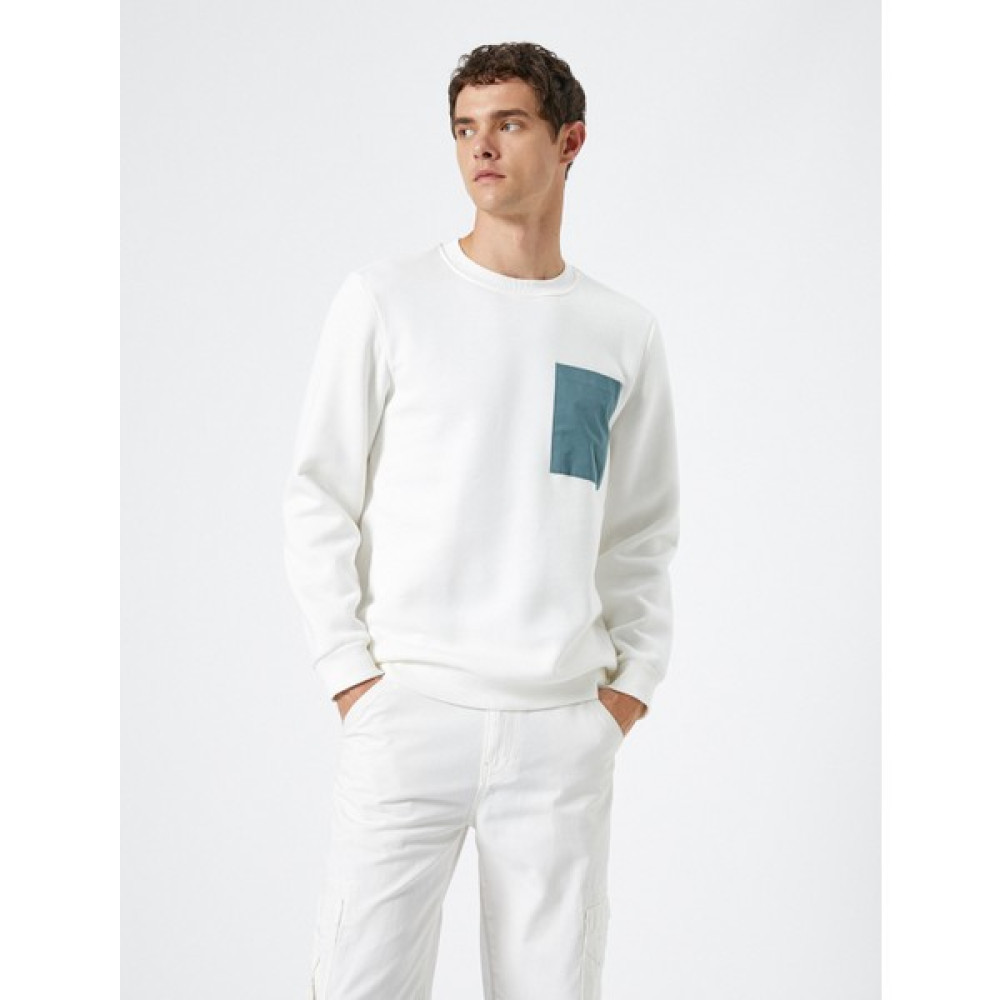 Koton Bisiklet Yaka Sweatshirt Cep Detaylı Ribanalı Uzun Kollu Erkek Sweatshirt Fiyatı