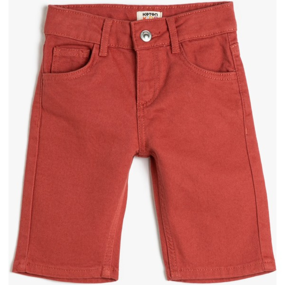 Koton Chino Bermuda Şort Cepli Paçaları Kıvrık Pamuklu Beli Ayarlanabilir Lastikli Erkek Çocuk Capri / Kapri Fiyatı