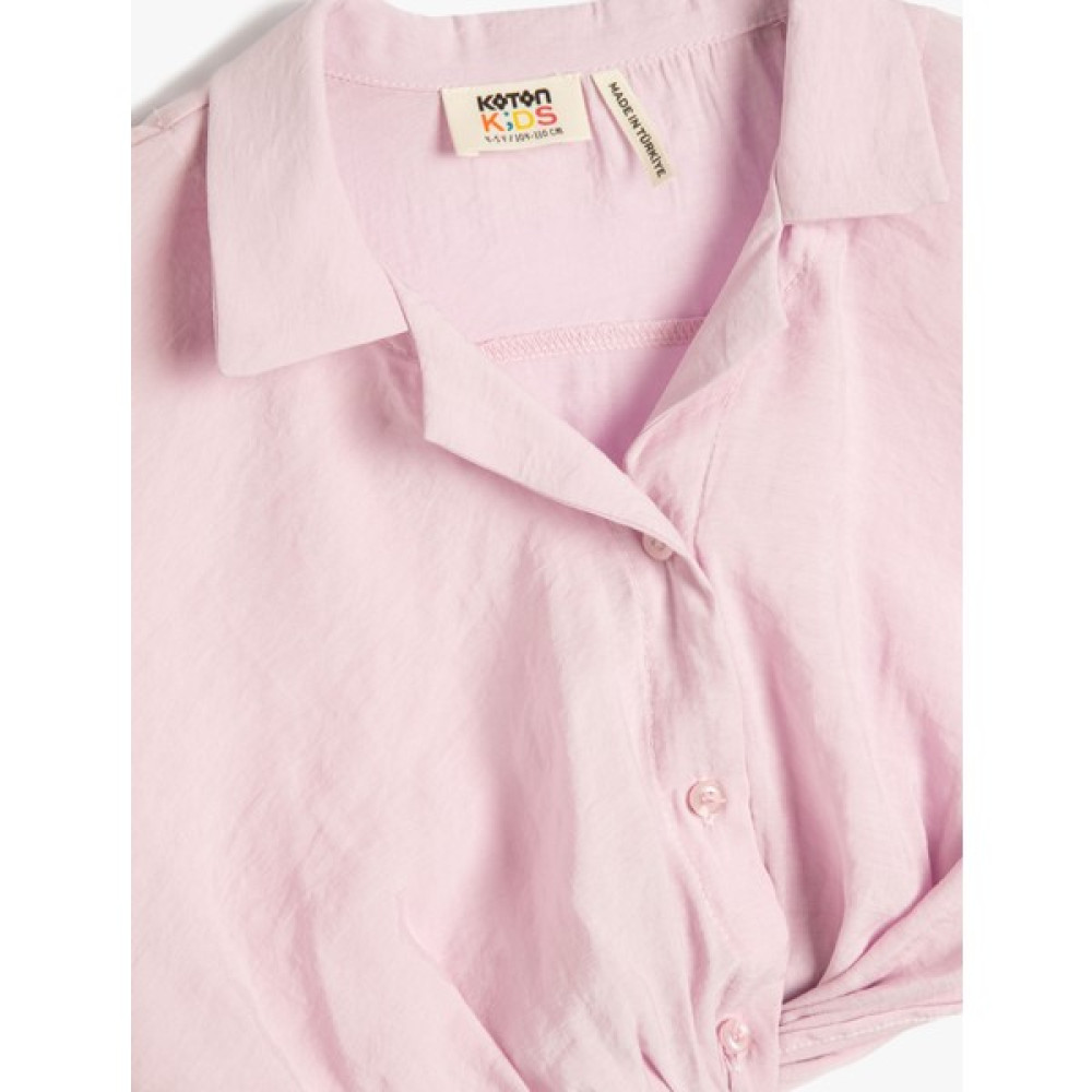 Koton Crop Bluz Kısa Kollu Gömlek Yaka Önden Bağlamalı Modal Kumaş Kız Çocuk T-shirt Fiyatı