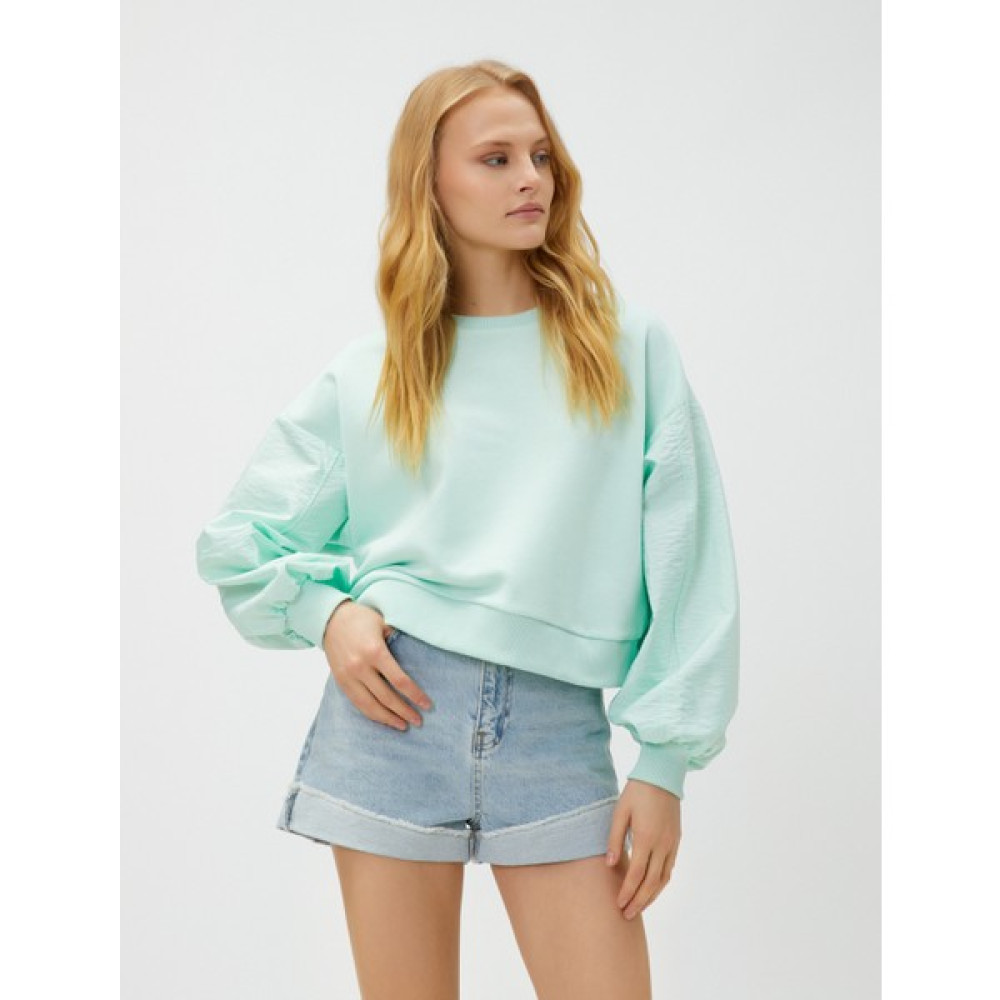 Koton Crop Sweatshirt Kol Detaylı Bayan Sweatshirt Fiyatı