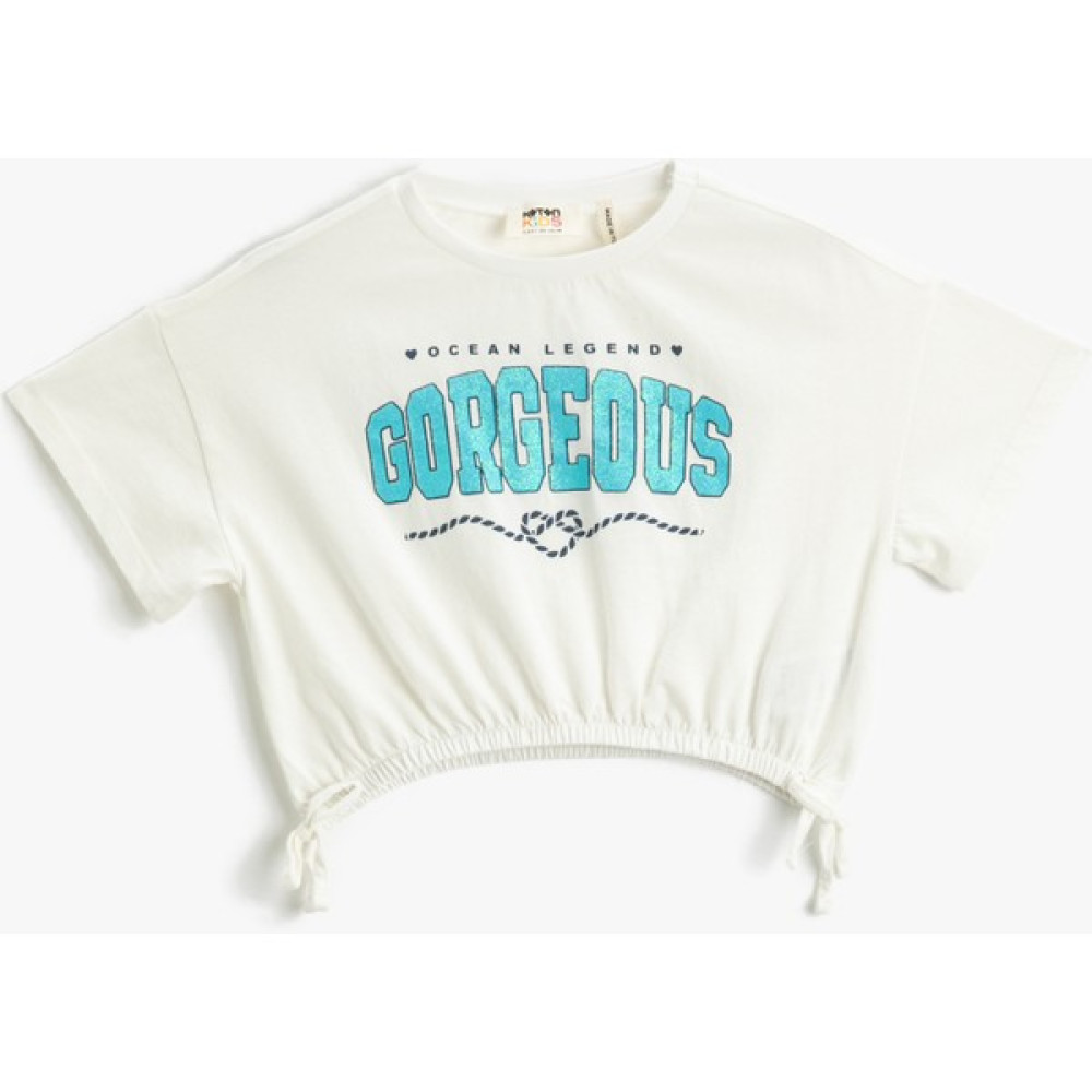Koton Crop Tişört Kısa Kollu Bisiklet Yaka Pamuklu Kız Çocuk T-shirt Fiyatı
