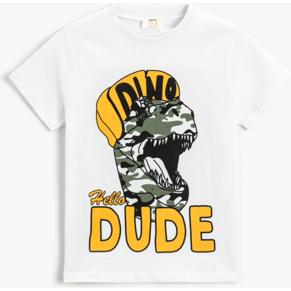 Koton Dinozor Baskılı Uzun Kollu Tişört Bisiklet Yaka Pamuklu Erkek Çocuk T-shirt Fiyatı