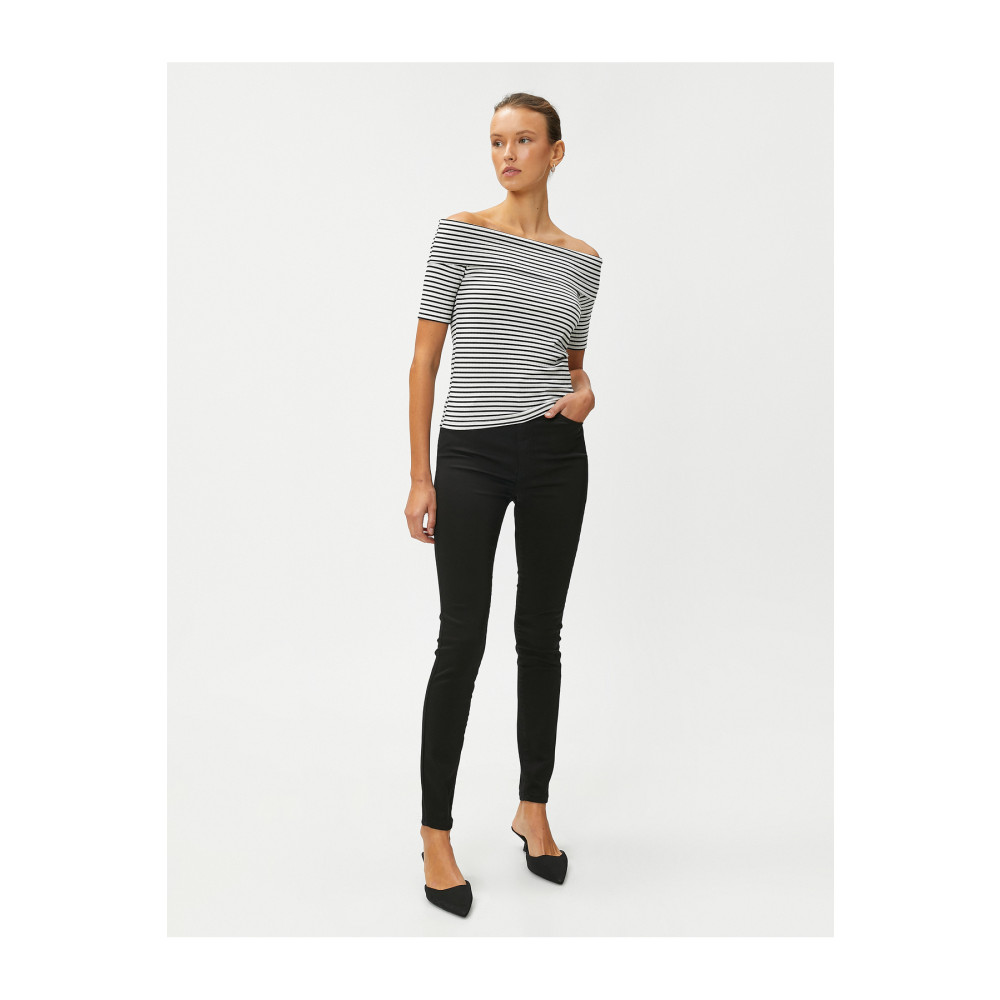 Koton Esnek Dar Paça Kot Pantolon Standart Bel Cepli - Carmen Skinny Jeans 40 Beden Kadın Pantolon Fiyatı