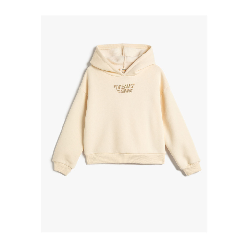 Koton Kapşonlu Sweatshirt Şardonlu İşleme Detaylı Uzun Kollu 7-8 Yaş Beden Bayan Sweatshirt Fiyatı