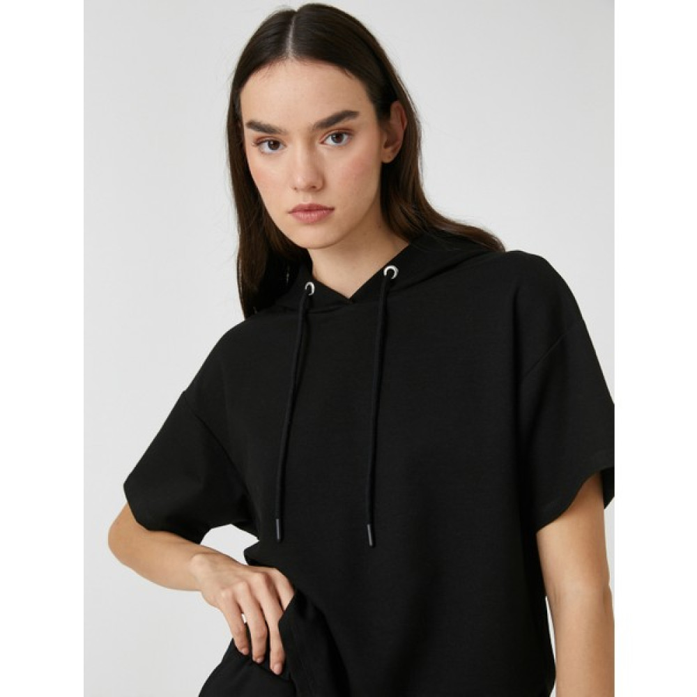 Koton Kapüşonlu Sweatshirt Kısa Kollu Relax Fit Bayan Sweatshirt Fiyatı