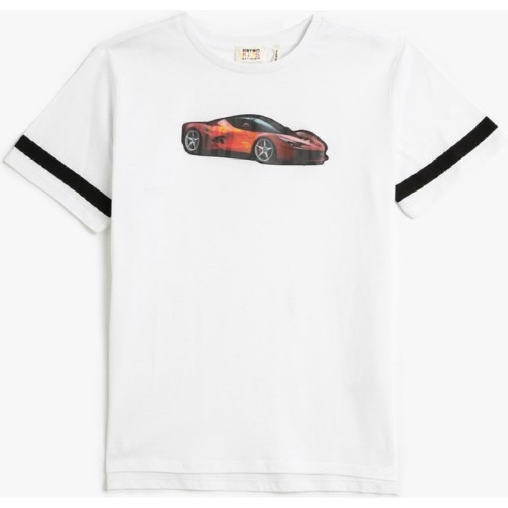 Koton Kısa Kollu Tişört Bisiklet Yaka Araba Baskılı Pamuklu Erkek Çocuk T-shirt Fiyatı