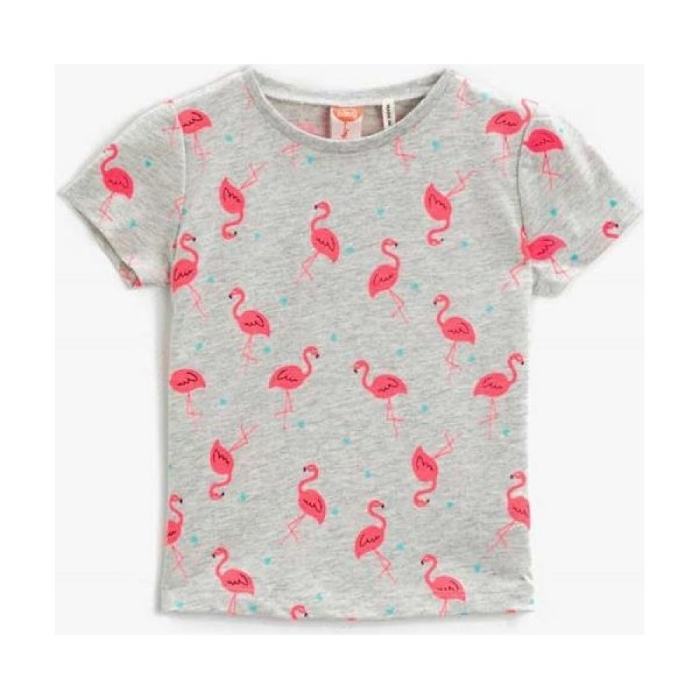 Koton Kız Bebek Gri Baskılı Pamuklu Kısa Kollu Bisi Bebek T-shirt Fiyatı
