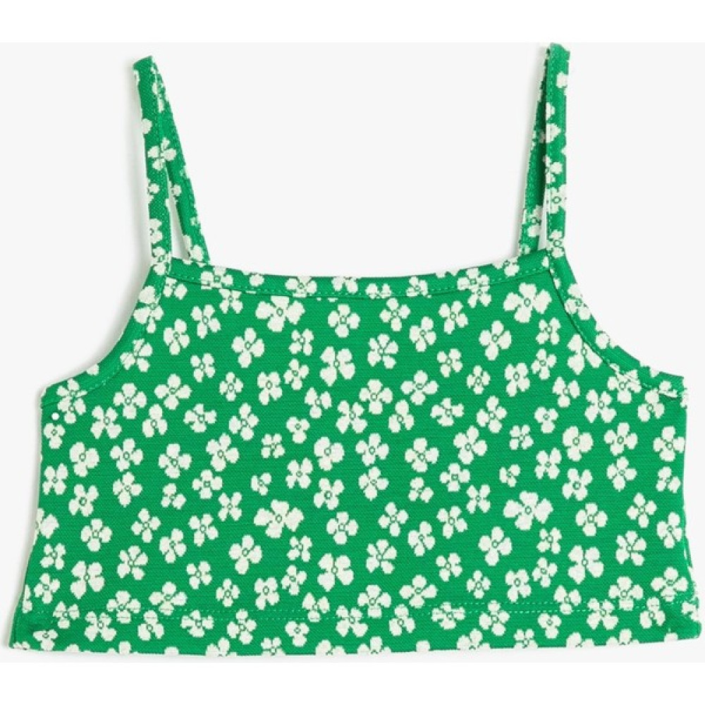 Koton Kız Çocuk Askılı Çiçekli Pamuk Karışımlı Crop Üst 3SKG30013AK Kız Çocuk Bluz Fiyatı