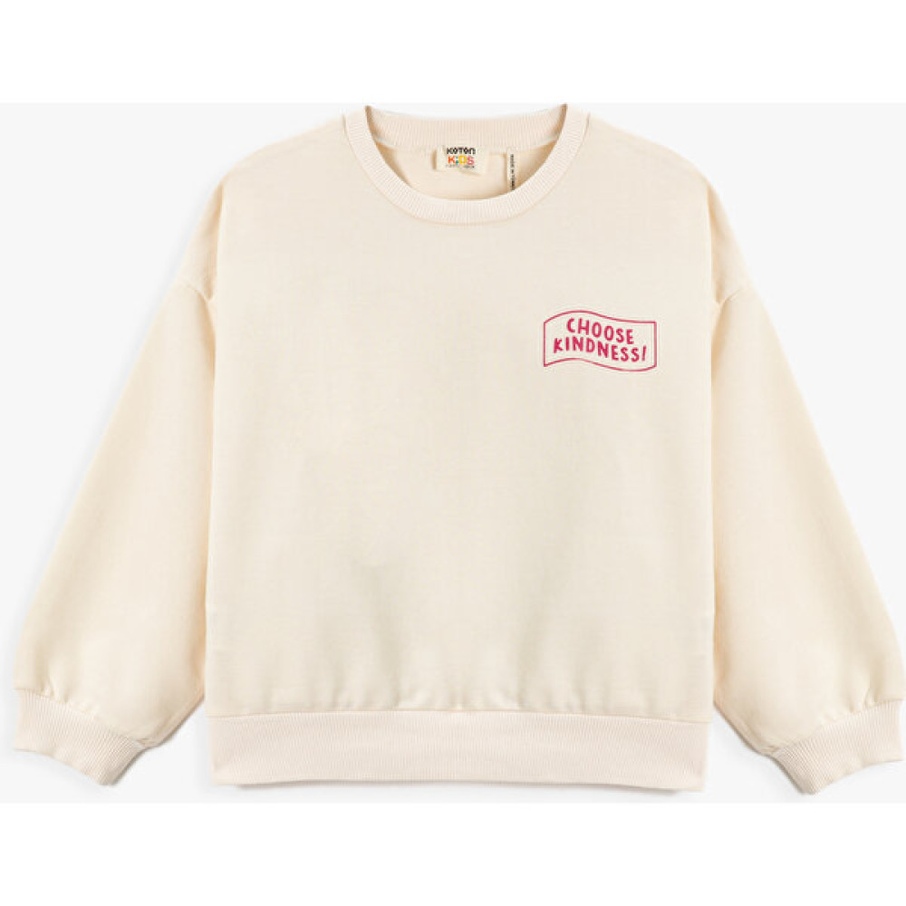 Koton Kız Çocuk Sweatshirt Bej 3SKG10104AK Kız Çocuk Sweatshirt Fiyatı