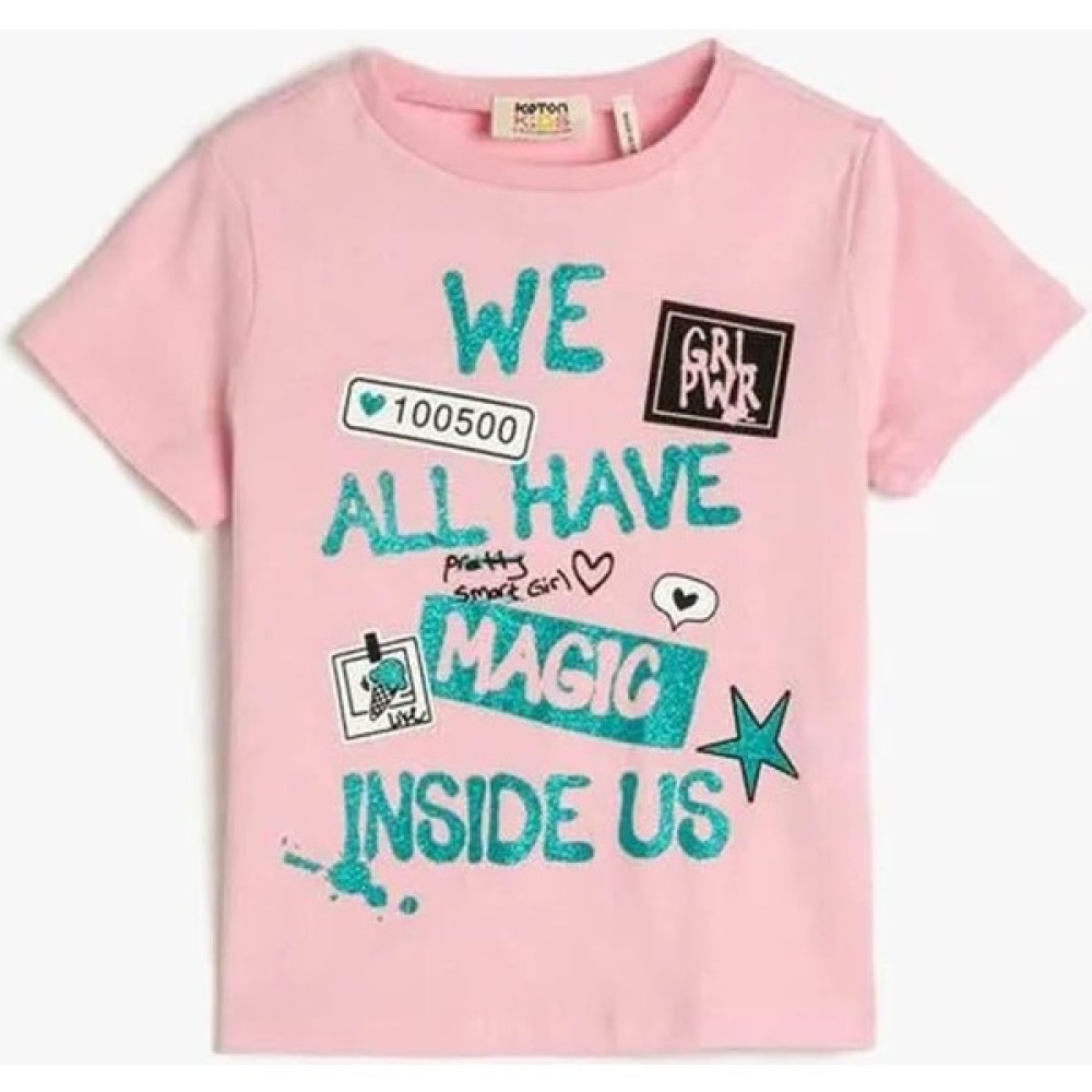 Koton Kız Çocuk T-Shirt Pembe 3SKG10258AK Kız Çocuk T-shirt Fiyatı