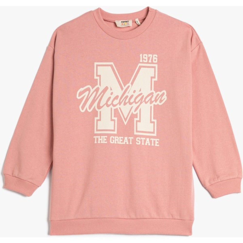Koton Kolej Sweatshirt Şardonlu Bisiklet Yaka Uzun Kollu Kız Çocuk Sweatshirt Fiyatı