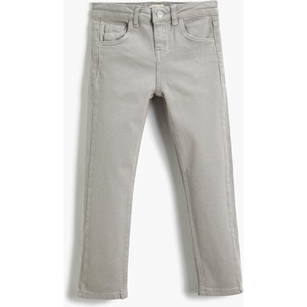 Koton Kot Pantolon Düz Paça Normal Bel - Straight Jean Beli Ayarlanabilir Lastikli Erkek Çocuk Pantolon Fiyatı