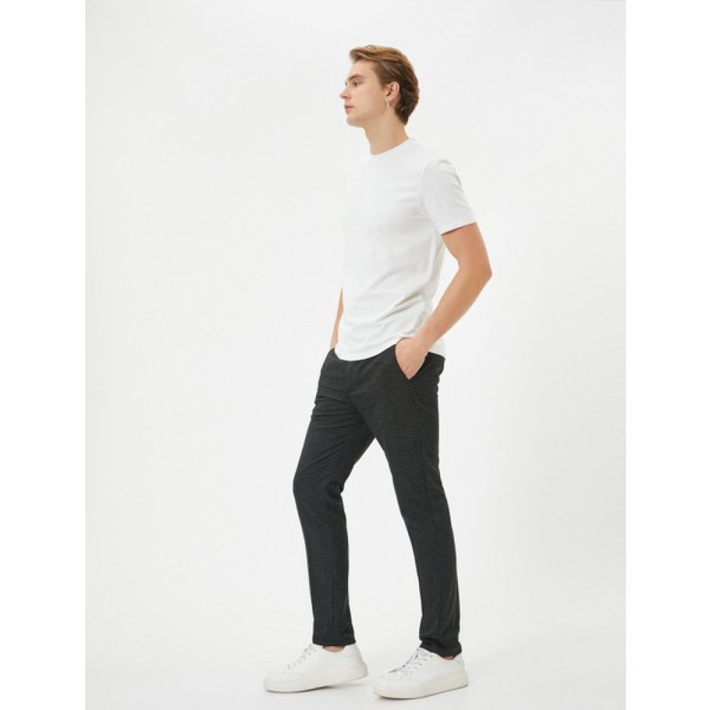Koton Kumaş Pantolon Desenli Slim Fit Düğmeli Cep Detaylı Erkek Jeans / Kot Pantolon Fiyatı