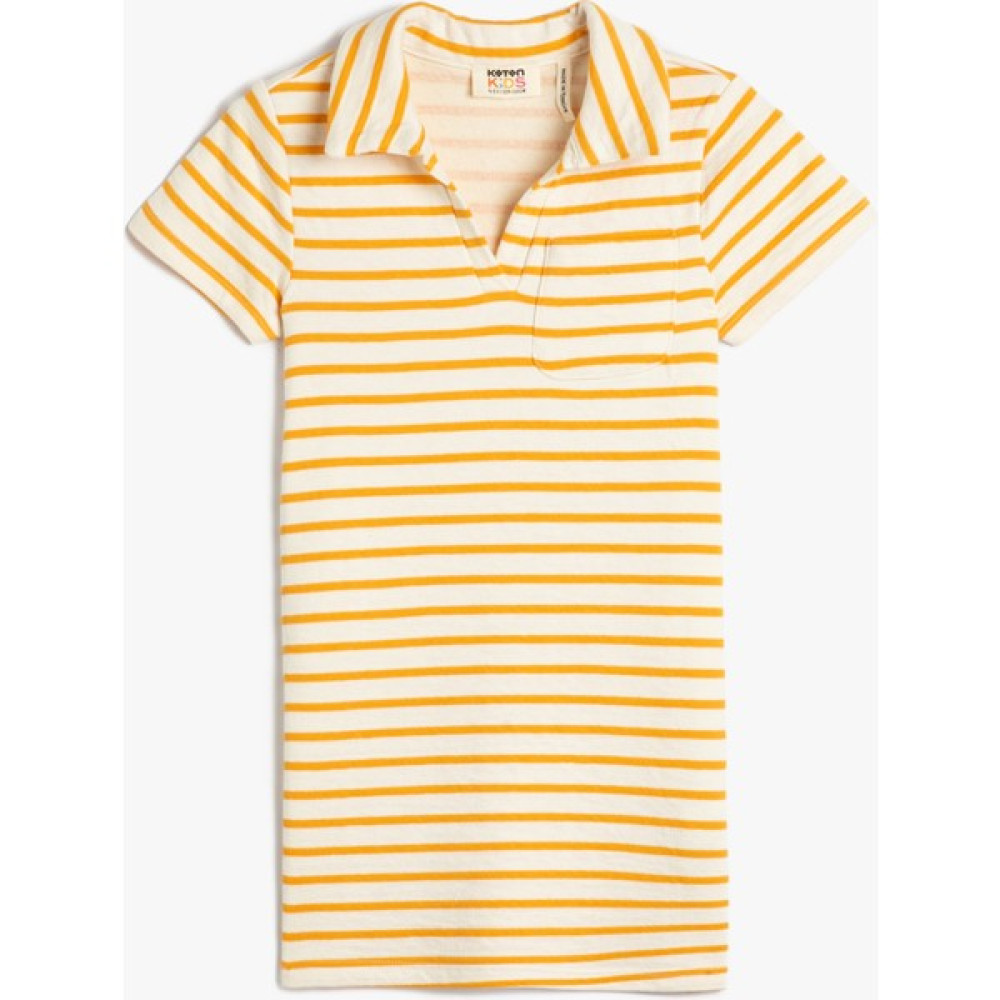 Koton Mini Elbise Polo Yaka Kısa Kollu Kız Çocuk Elbise Fiyatı