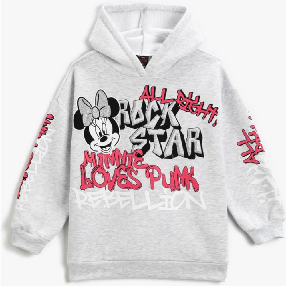 Koton Minnie Mouse Baskılı Lisanslı Kapüşonlu Sweatshirt Kız Çocuk Sweatshirt Fiyatı