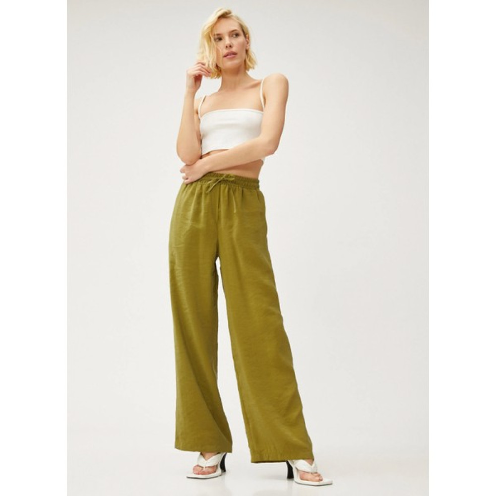 Koton Normal Bel Standart Haki Kadın Pantolon 3SAK40007PW Kadın Pantolon Fiyatı