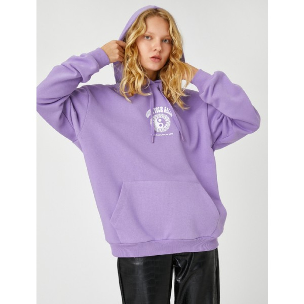 Koton Oversize Sweatshirt Kapüşonlu Baskılı Bayan Sweatshirt Fiyatı