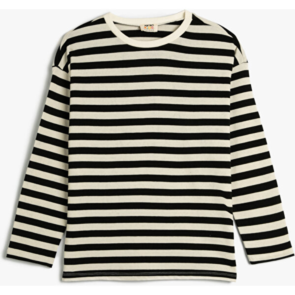 Koton Oversize Tshirt Uzun Kollu Bisiklet Yaka Pamuklu Kız Çocuk T-shirt Fiyatı