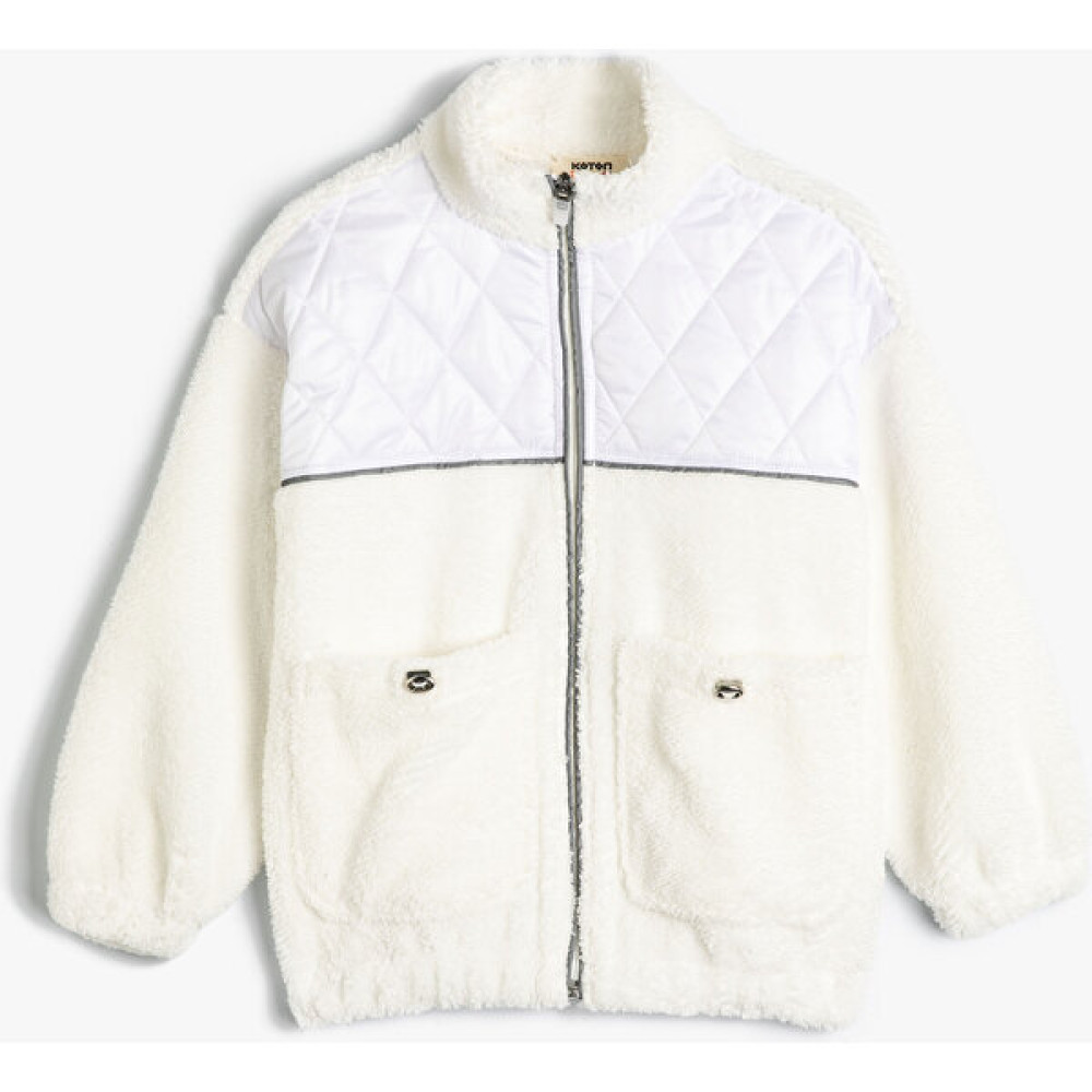 Koton Peluş Fermuarlı Sweatshirt Dik Yaka Cep Detaylı Kız Çocuk Sweatshirt Fiyatı