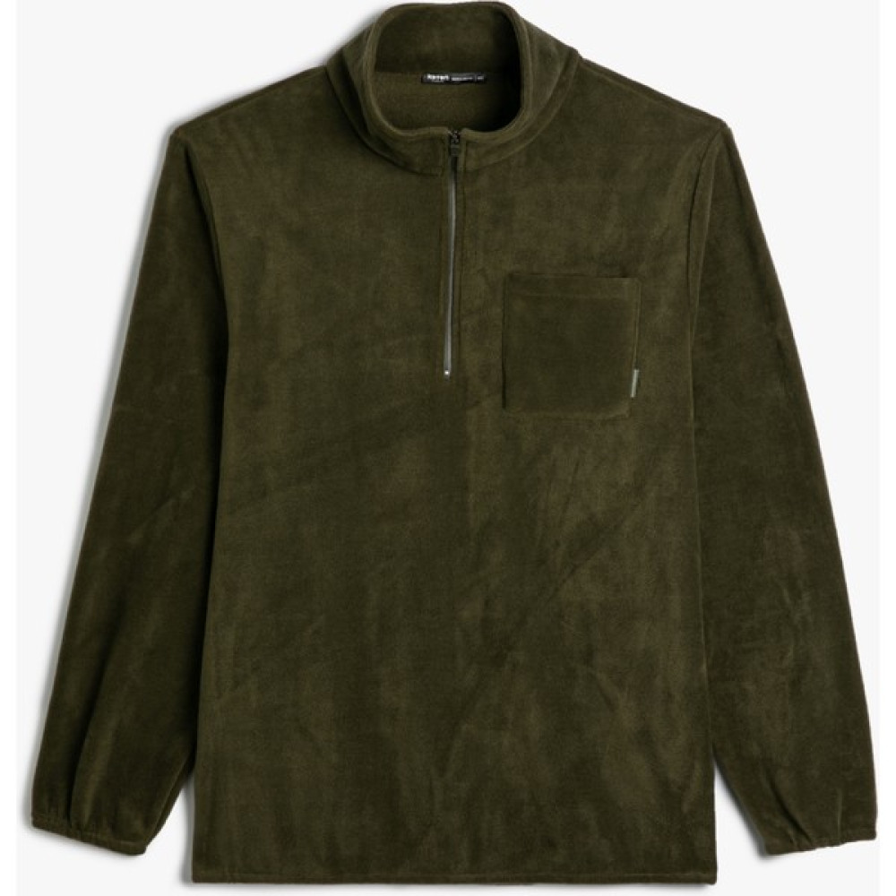 Koton Polar Sweatshirt Yarım Fermuarlı Cep Detaylı Dik Yaka Yumuşak Dokulu Erkek Sweatshirt Fiyatı