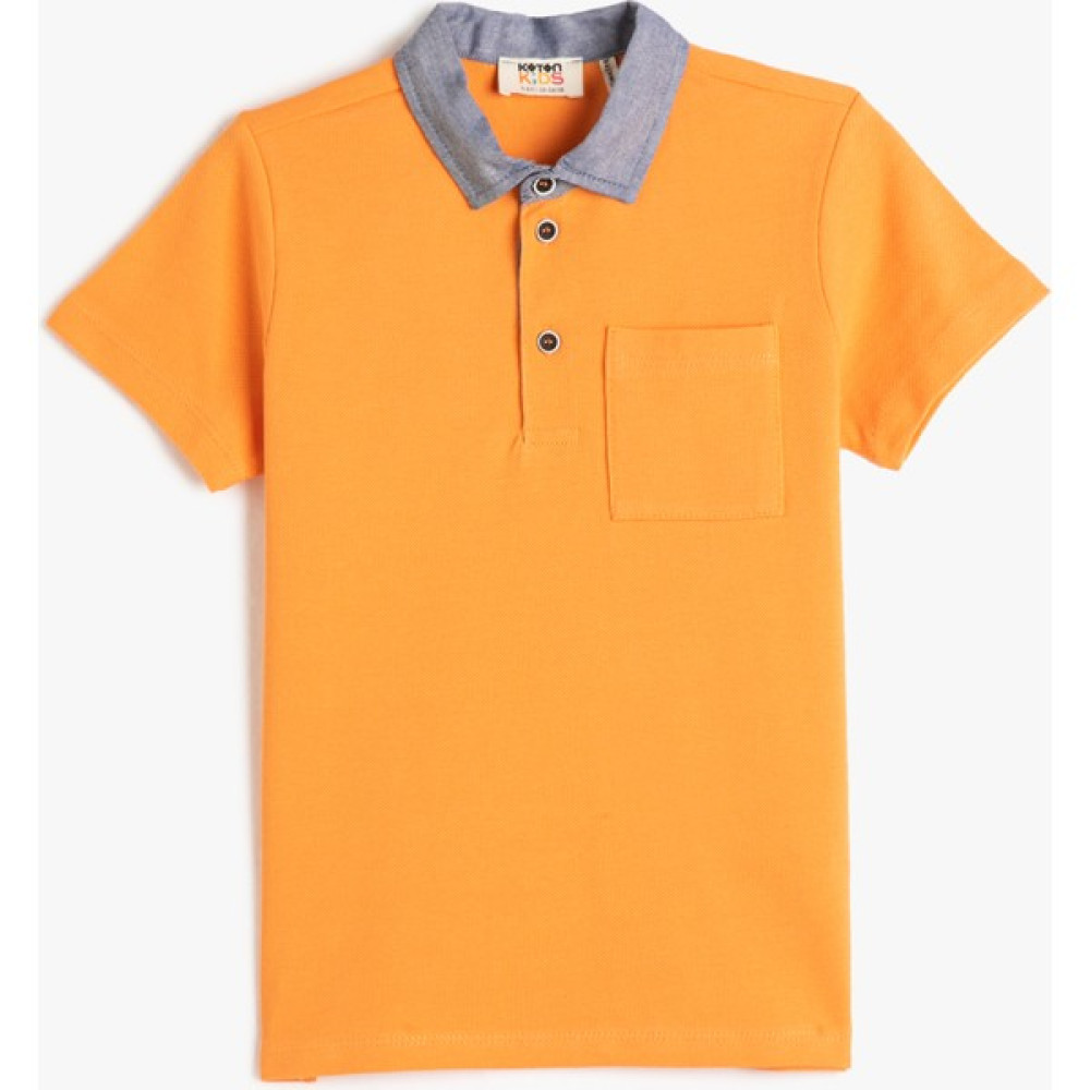 Koton Polo Yaka Tişört Kısa Kollu Tek Cep Detaylı Pamuklu Erkek Çocuk T-shirt Fiyatı