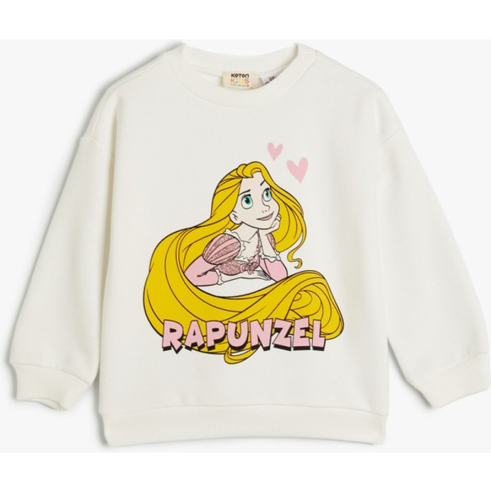 Koton Rapunzel Sweat Lisanslı Uzun Kollu Bisiklet Yaka Şardonlu Kız Çocuk Sweatshirt Fiyatı