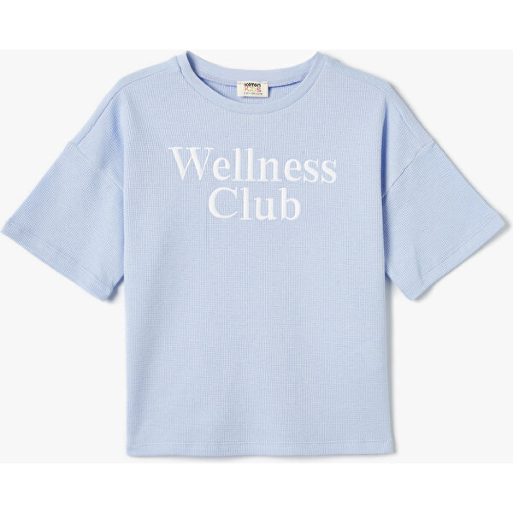 Koton Slogan Işlemeli Tişört Bisiklet Yaka Kısa Kollu Pamuklu Kız Çocuk T-shirt Fiyatı
