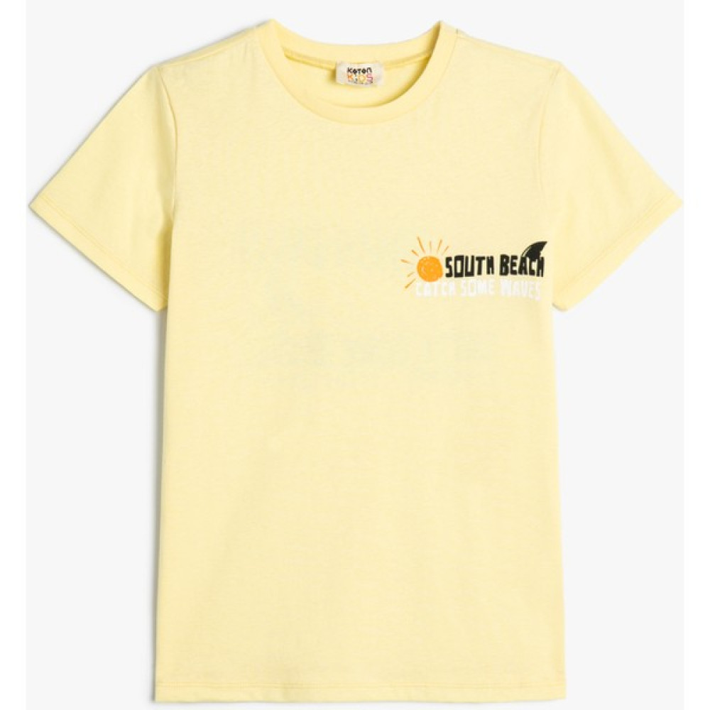 Koton T-Shirt Kısa Kollu Bisiklet Yaka Baskılı Pamuklu Erkek Çocuk T-shirt Fiyatı