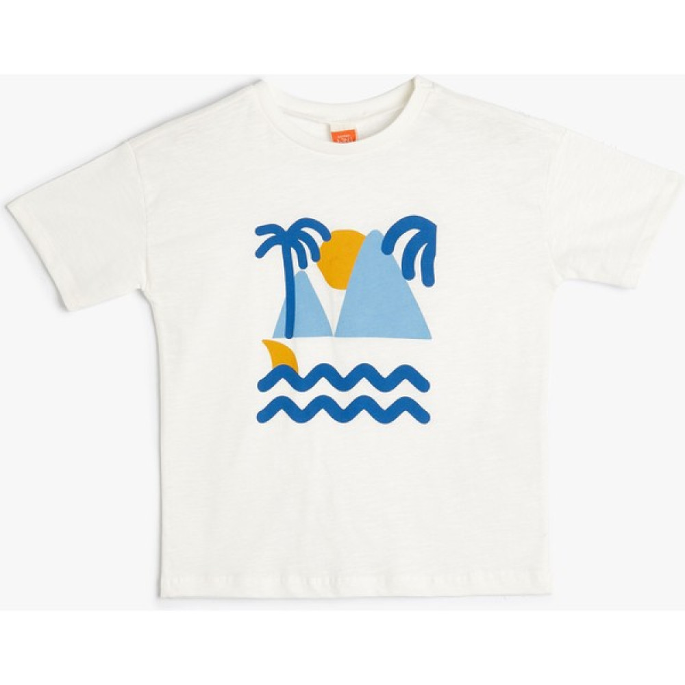 Koton T-Shirt Kısa Yaz Temalı Kollu Bisiklet Yaka Pamuklu Bebek T-shirt Fiyatı