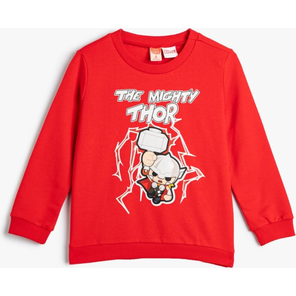 Koton Thor Sweatshirt Lisanslı Uzun Kollu Bisiklet Yaka Pamuklu Şardonlu Bebek Sweat Shirt Fiyatı