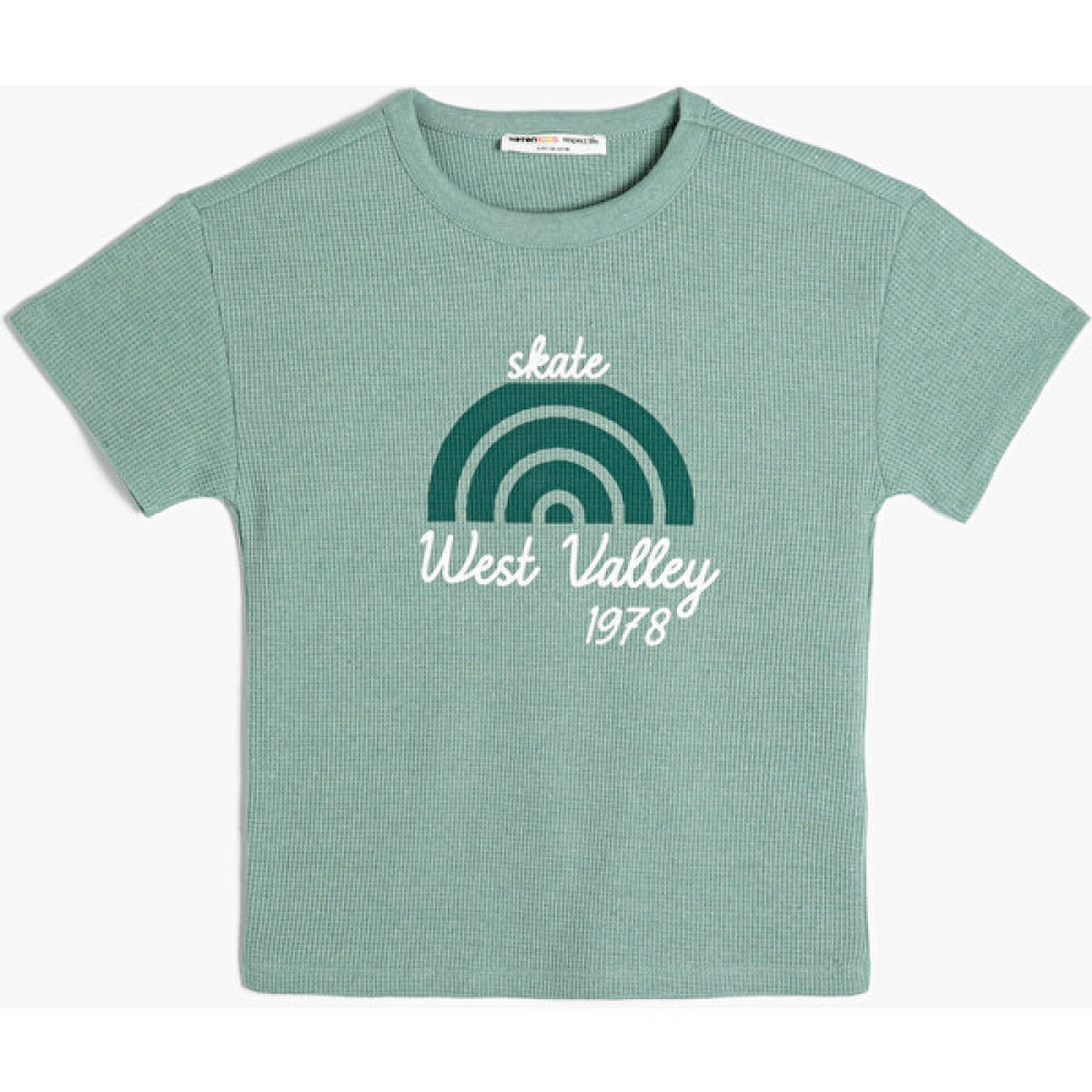 Koton Tişört Baskılı Kısa Kollu Bisiklet Yaka Dokulu Erkek Çocuk T-shirt Fiyatı