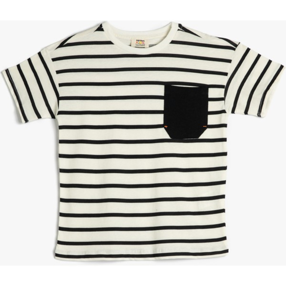 Koton Tişört Kısa Kollu Bisiklet Yaka Pamuklu Cep Detaylı Erkek Çocuk T-shirt Fiyatı