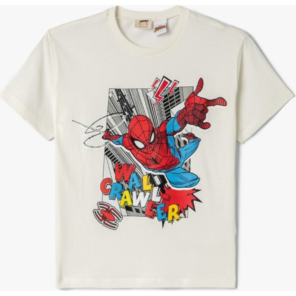 Koton Tişört Spiderman Baskılı Lisanslı Kısa Kollu Bisiklet Yaka Pamuklu Erkek Çocuk T-shirt Fiyatı