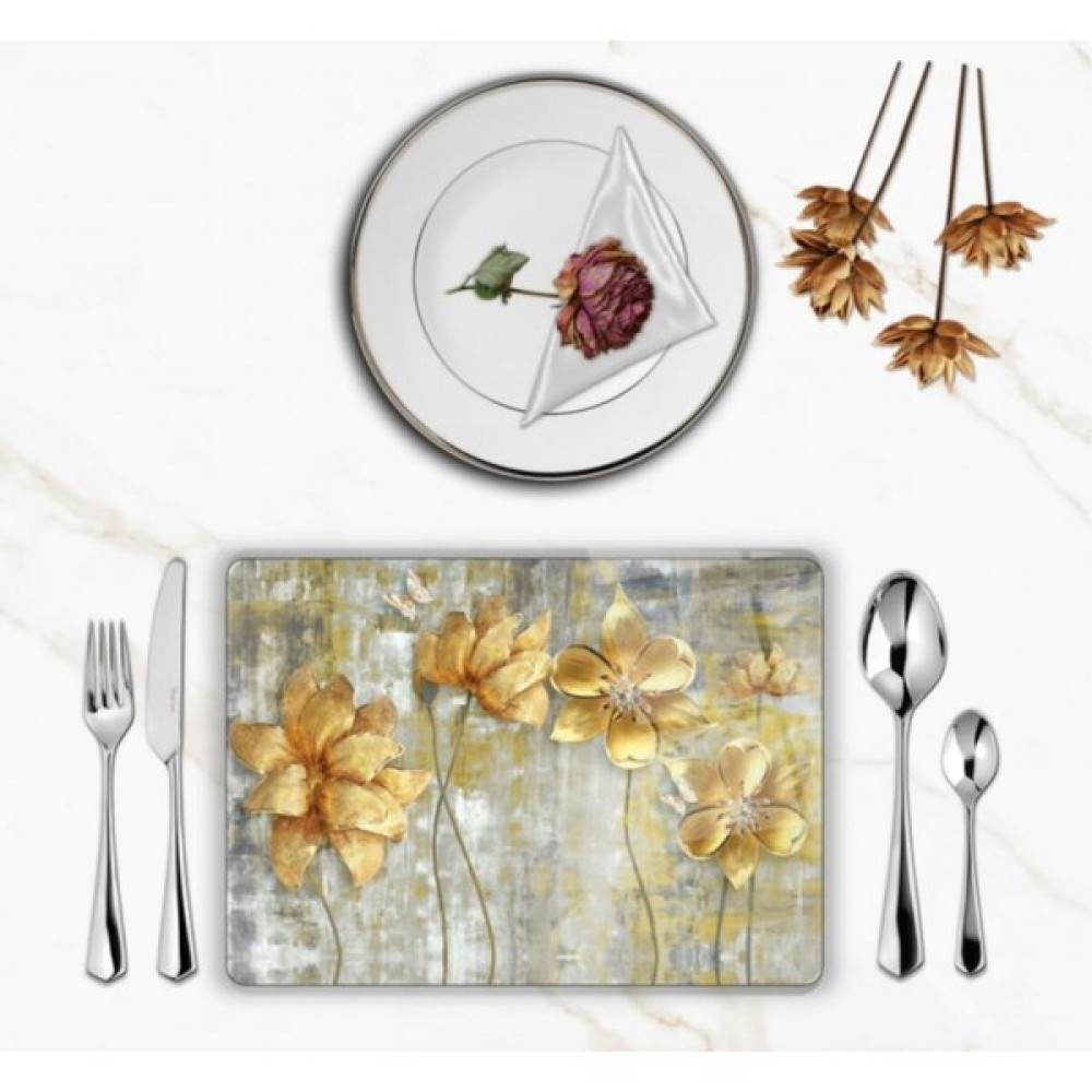 Kotyora Gold Çiçekler Supla Takımı 6 Adet - Renkli - 30 x 45 cm Amerikan Servis Fiyatı