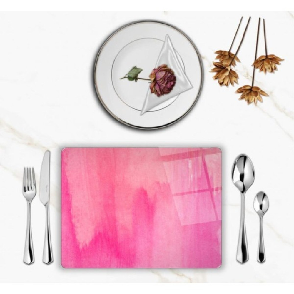 Kotyora Pembe Desen Cam Supla Takımı 4 Adet - Renkli - 30 x 45 cm Amerikan Servis Fiyatı
