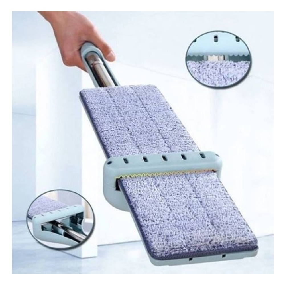 Kovasız 360 Mikrofiber Kendinden Sıkmalı Mop Paspas + 1 Adet Yedek Bez - Mavi Temizlik Malzemeleri Fiyatı