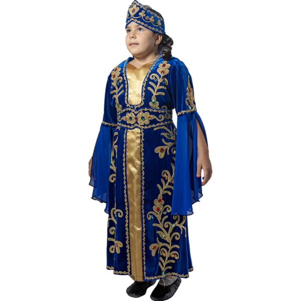 Köylü Kostüm Halime Sultan Kostümü Kız Çocuk Bindallı Kıyafeti Mavi - 04G-Mavi - 10 - 11 Yaş Oto Boyaları Fiyatı