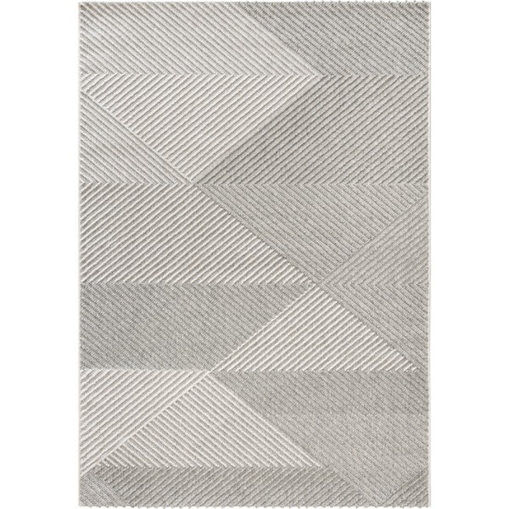 Koza Halı Retro Krem Gri Geometrik Desenli Tozumaz Salon Koridor Balkon Teras Bahçe Oturma Odası Halısı 19270a - Krem - Gri - 160 x 230 cm Salon Halısı Fiyatı