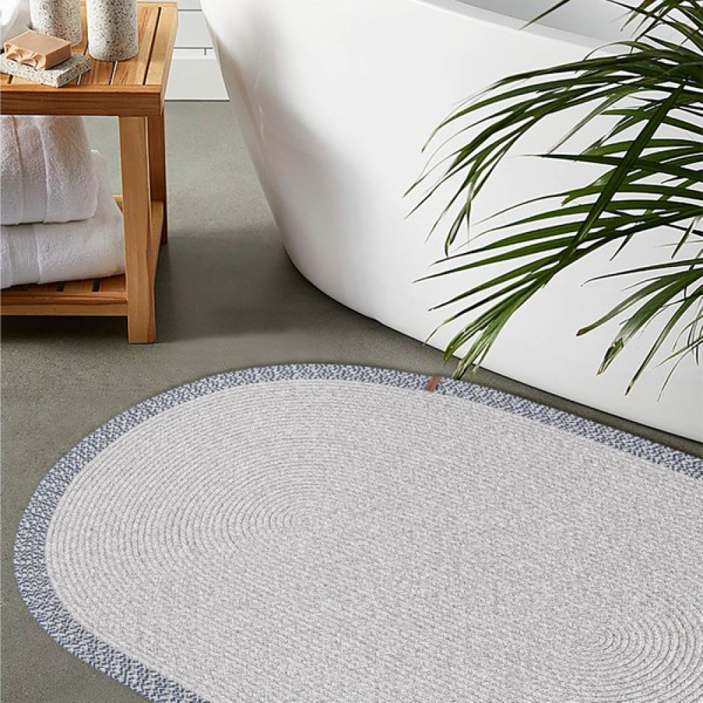 Koza Home Cesta El Yapımı Pamuklu Gri Lacivert Jüt Hasır Dekoratif Kilim - 80 x 120 cm Kilim Fiyatı