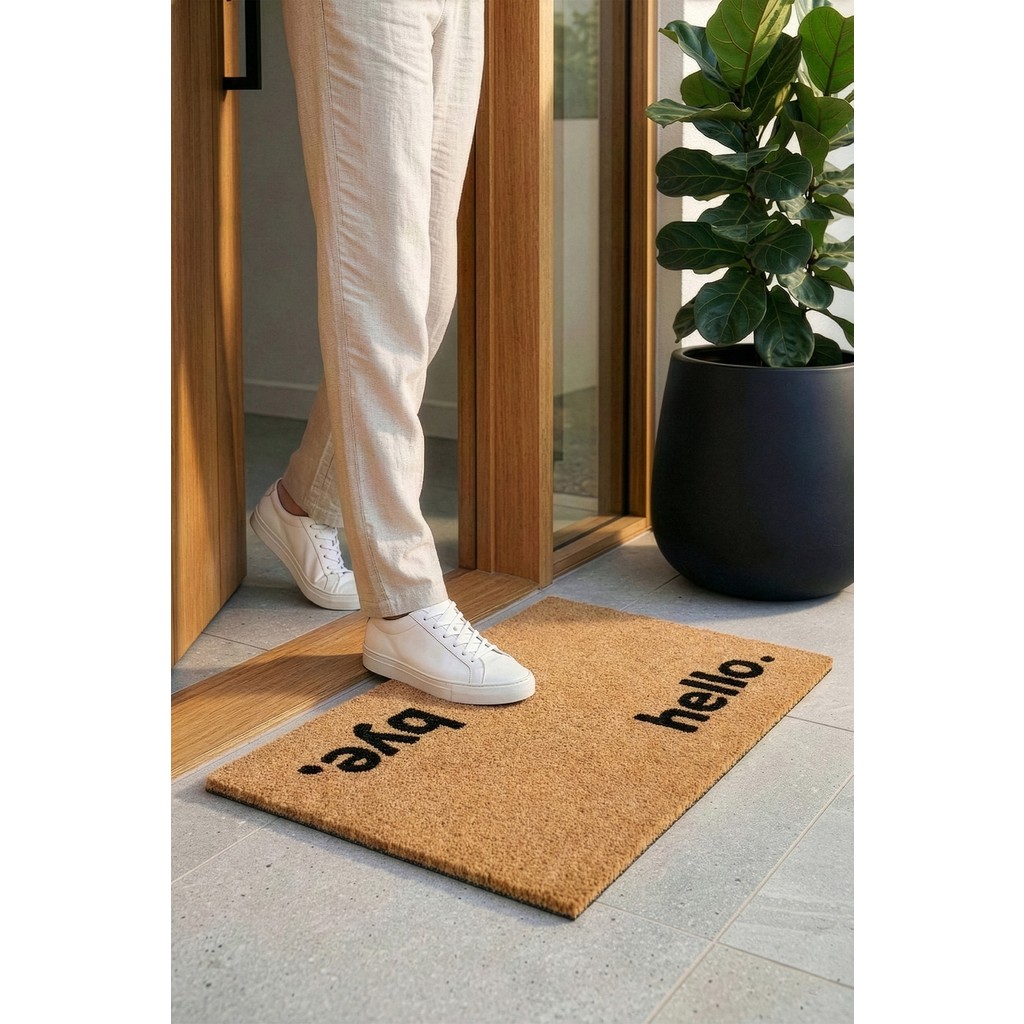 Koza Home Coco Hello Bye Kıl Kapı Önü Paspası 40X60 3678 - Natural - 40 x 60 cm Araca Özel Paspaslar Fiyatı