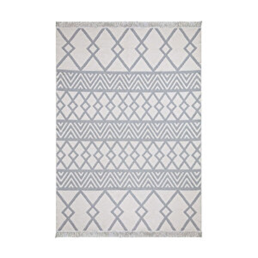 Koza Home Duo Beyaz Gri Çift Taraflı Yıkanabilir Dokuma Kilim 22995a 80x150 cm Kilim Fiyatı