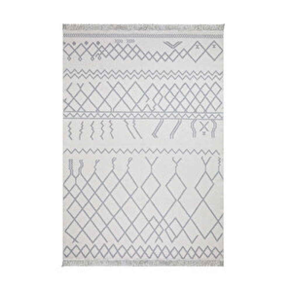 Koza Home Duo Beyaz Gri Çift Taraflı Yıkanabilir Dokuma Kilim 23001a 120x180 cm Kilim Fiyatı
