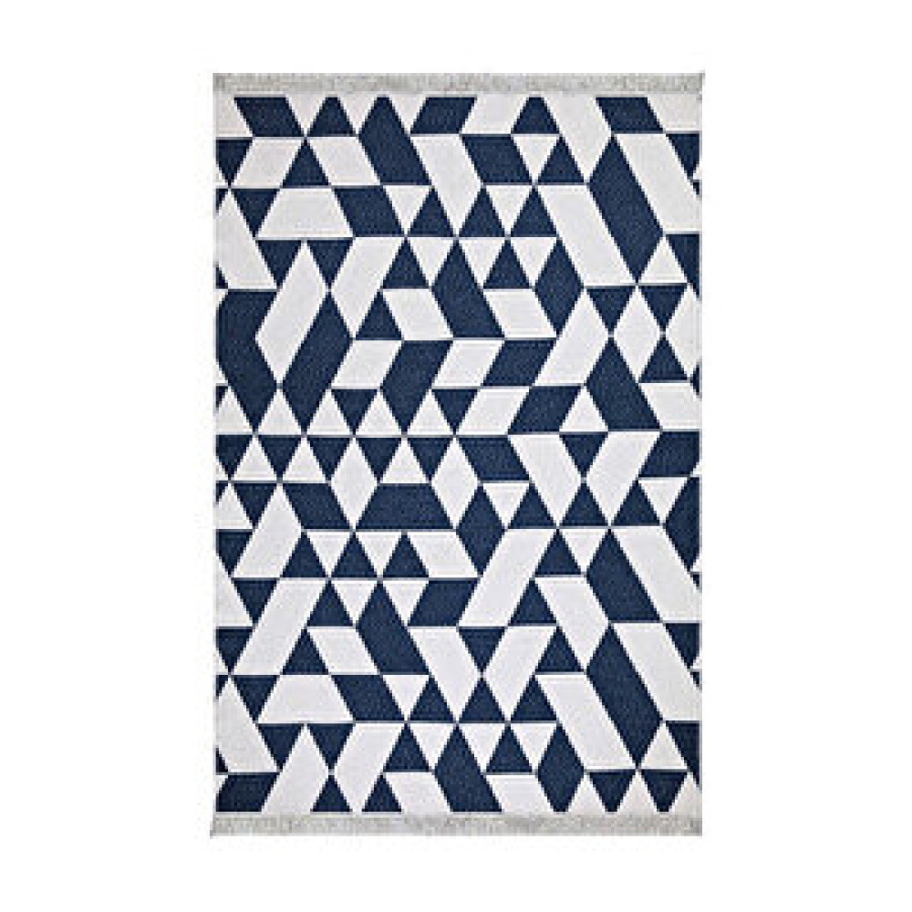 Koza Home Duo Beyaz Mavi Çift Taraflı Yıkanabilir Dokuma Kilim 22992a 120x180 cm Kilim Fiyatı