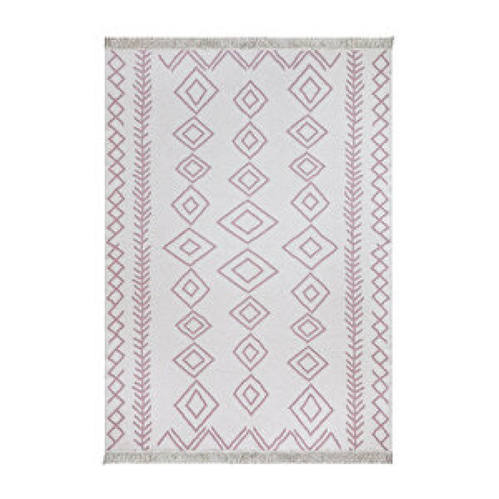 Koza Home Duo Beyaz Pembe Çift Taraflı Yıkanabilir Dokuma Kilim 23000a 80x300 cm Kilim Fiyatı